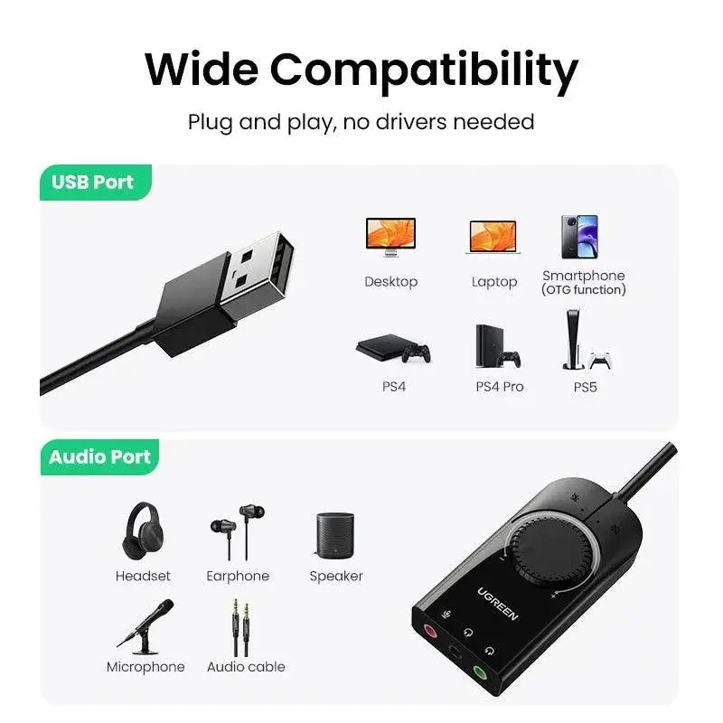 High Performance USB Sound Card Adapter for Enhanced Audio - OurLum.com