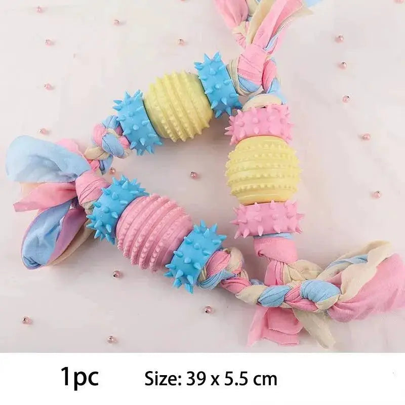 Pet Dog Chews TPR Knot Bite Resistant Teeth Cleaning Toys