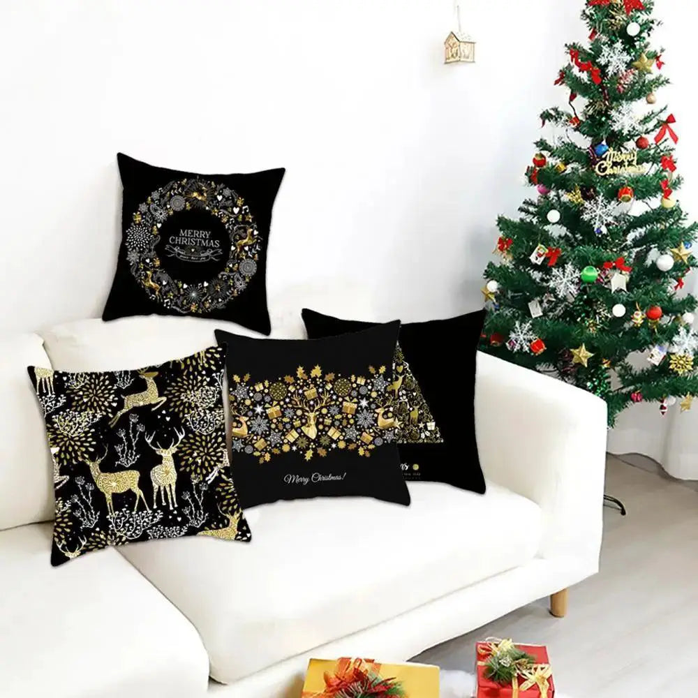 Festive Joy Christmas Cushion Cover For Holiday Decor Gift