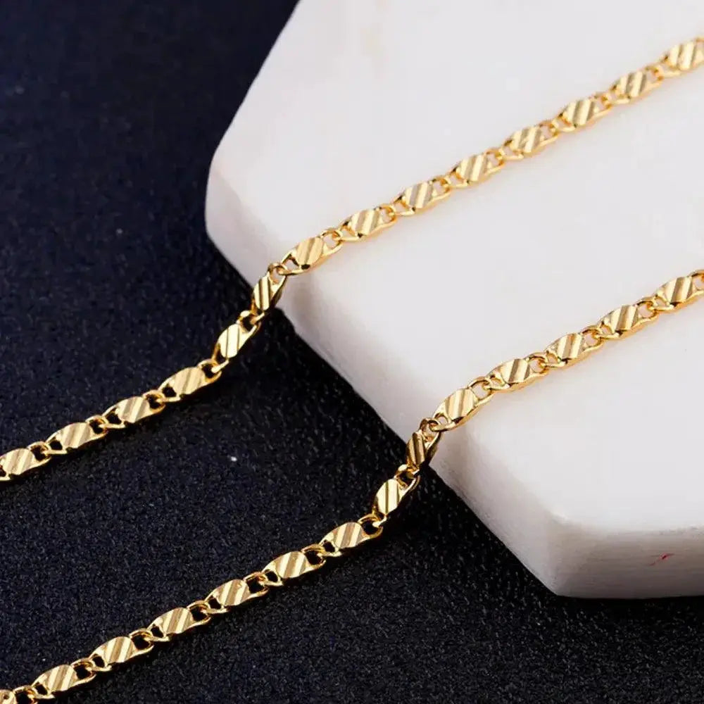 Gold Charm Chain Necklace Adjustable Elegant Jewelry
