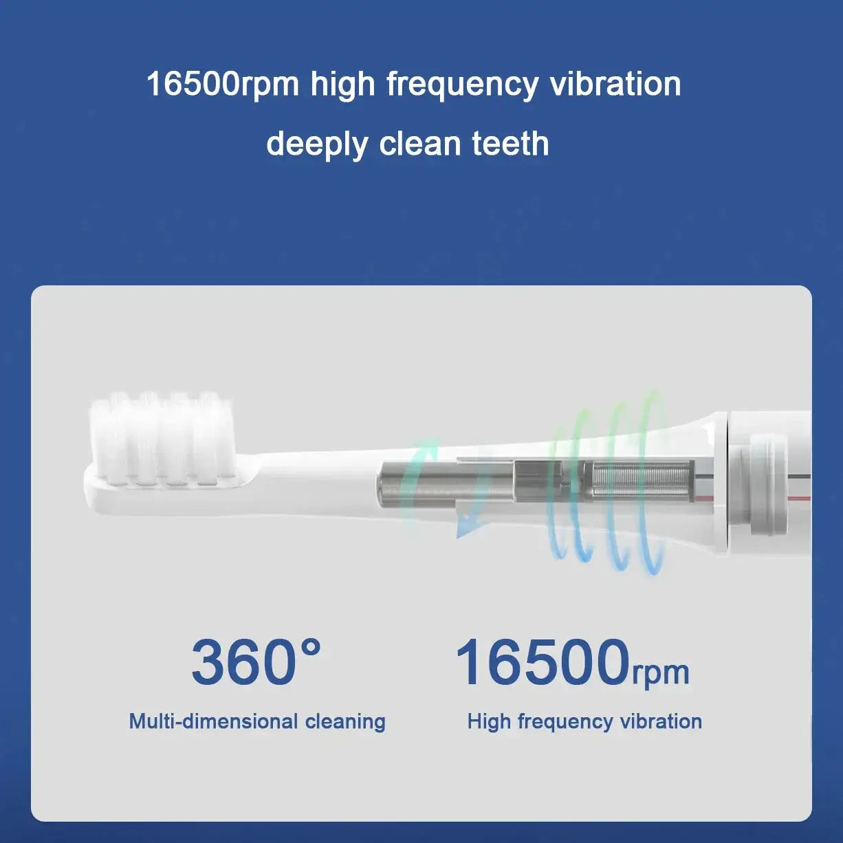 T100 Electric Toothbrush Sonic Heads USB Rechargeable