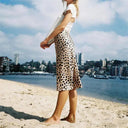 Leopard Midi Skirt for Women Flattering