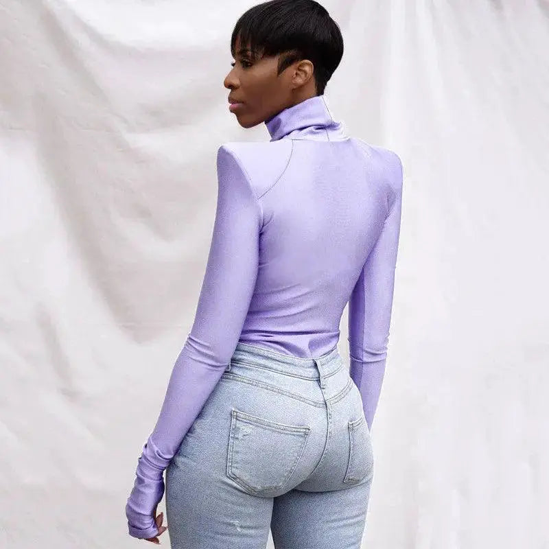 Purple Long Sleeve Fitness Jumpsuit For Women Gym Gear