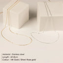 eManco Fine Chain Necklace Stainless Steel Gold Color Pendants
