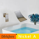 Waterfall Water Basin Faucet Chrome Matte Black In Wall Installation