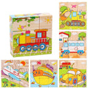 Wooden Blocks Puzzle Game Animal Fruit Traffic Theme Toy