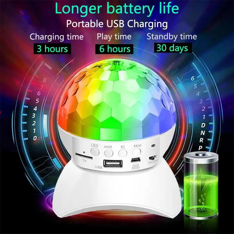 Bluetooth RGB Disco Ball Projector With Speaker For Parties