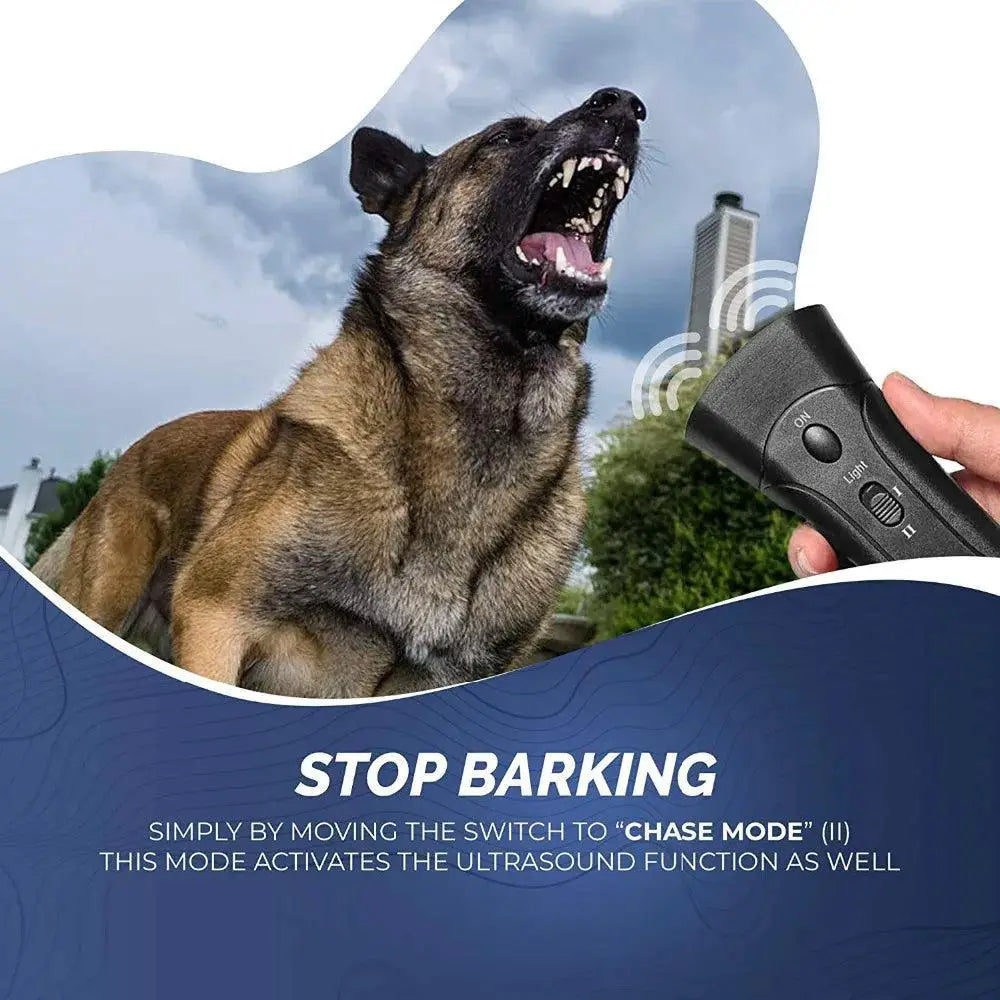 Pet Dog Anti Barking Ultrasonic Trainer With LED Flashlight