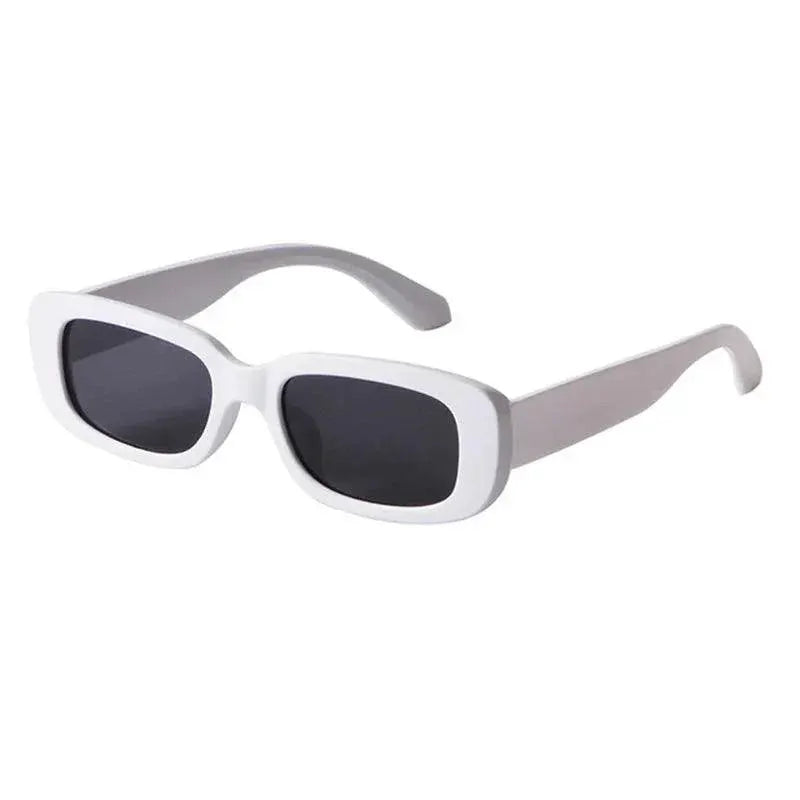 Chic Retro White Rectangular Womens Sunglasses UV Protection