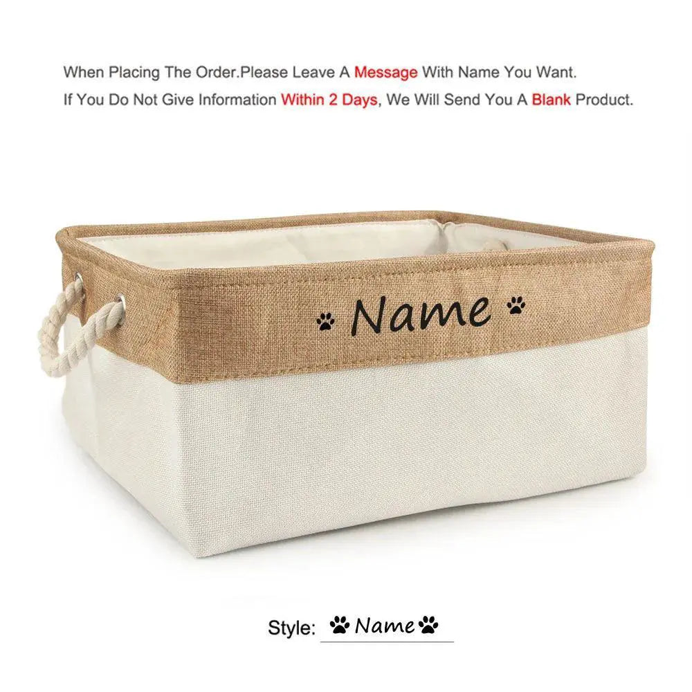 Personalized Pet Toy Storage Box With Custom Name Clothes — product view 8