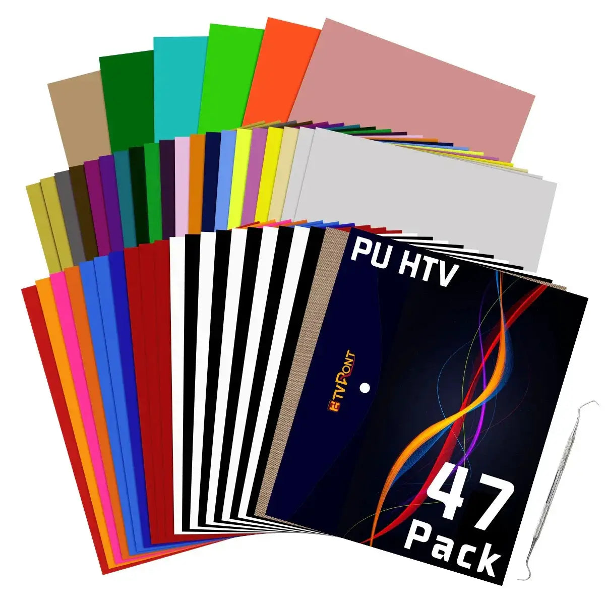 HTVRONT 47Pcs PU Heat Transfer Vinyl Sheets For Cricut