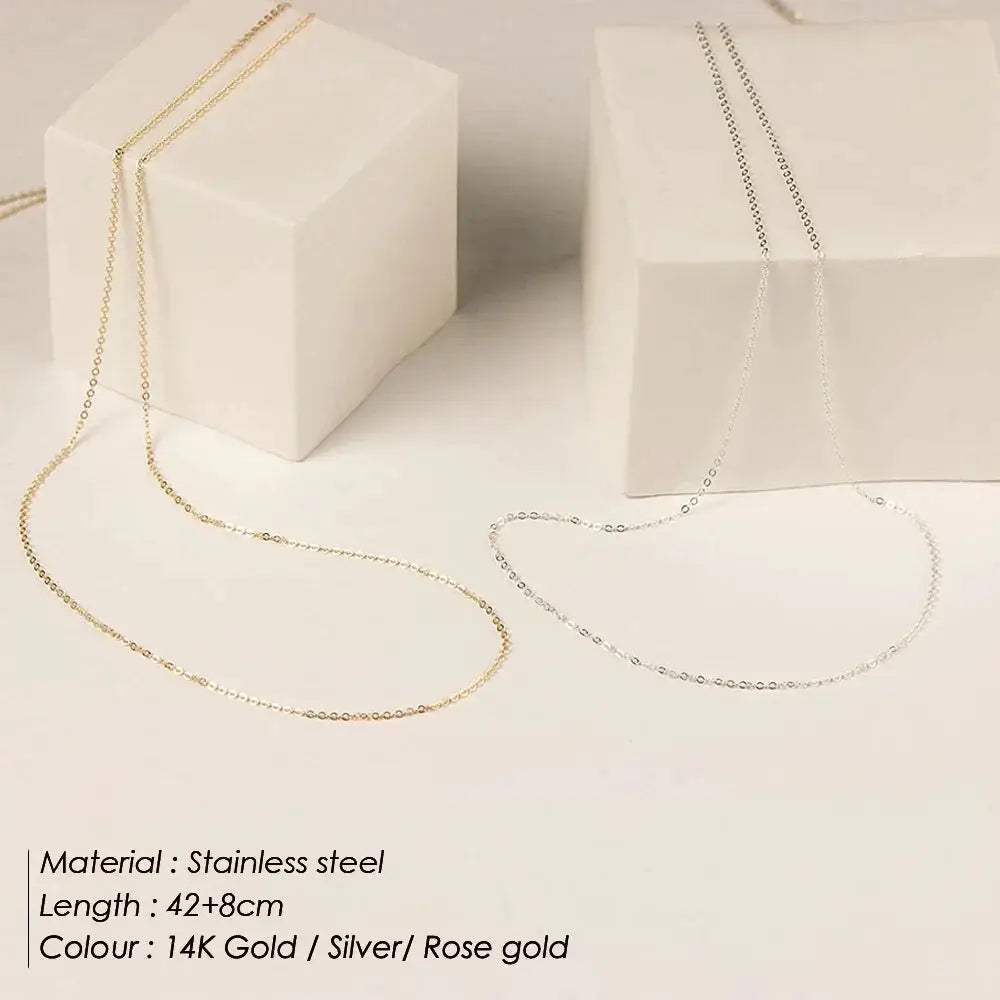 Emanco Fine Chain Necklace Stainless Steel Gold Pendants
