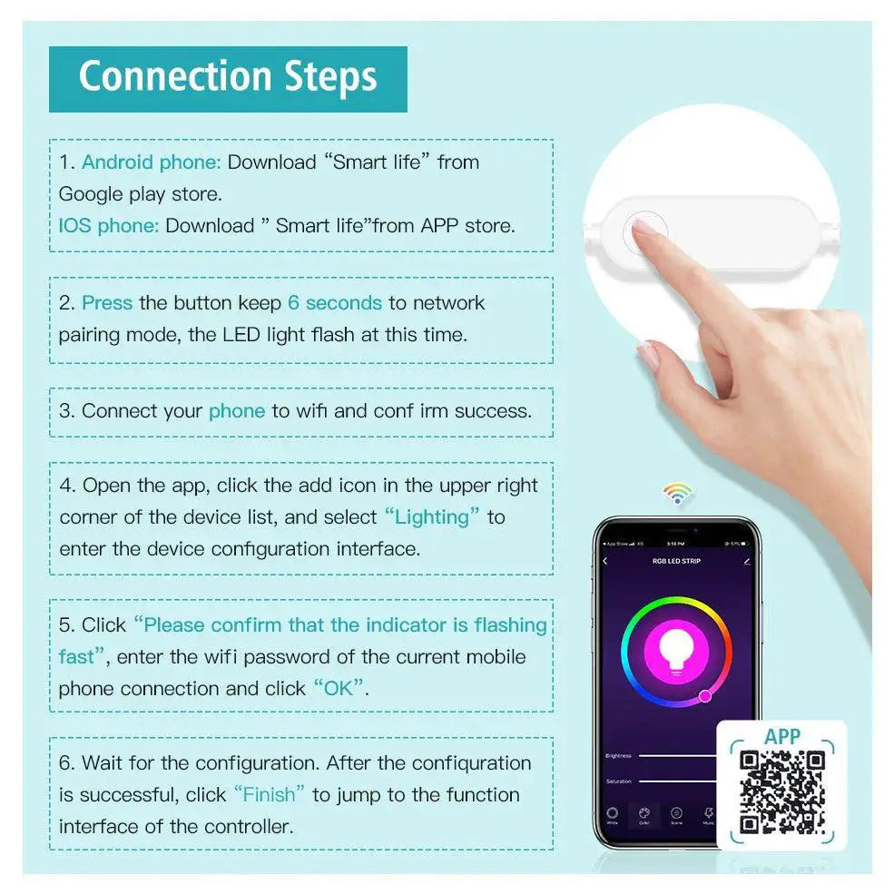 Smart Zigbee LED Strip Lights Voice Control RGB Colors