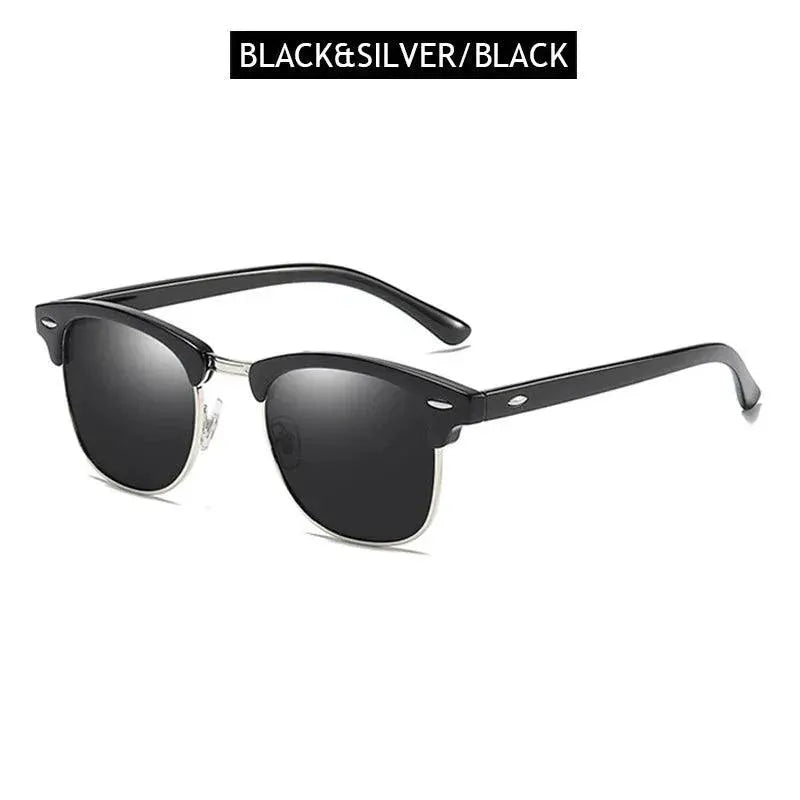 Retro Half Frame Polarized Sunglasses For Men And Women