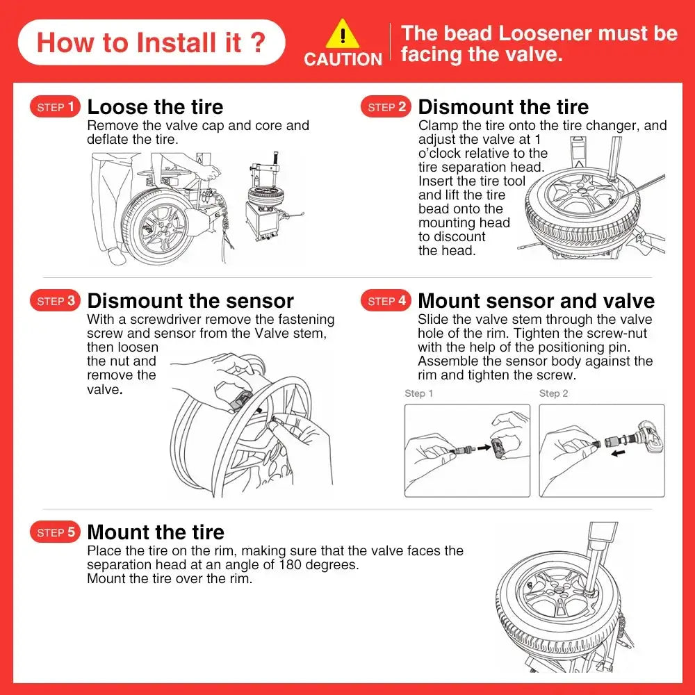 Launch X431 2 In 1 RF Sensor TPMS Tire Repair Tools