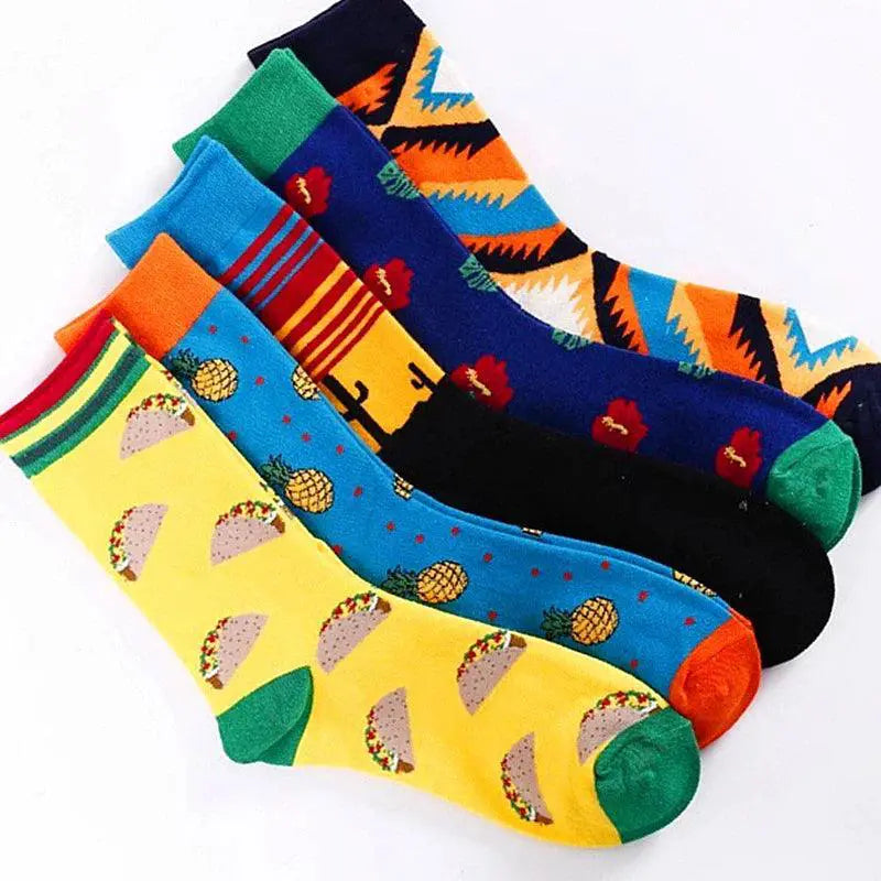 Playful Avocado And Sushi Animal Socks Happy Cotton Blend