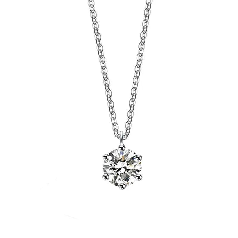 Luxurious Silver Choker With CZ Pendant For Women Elegant - Luxurious Silver image 7