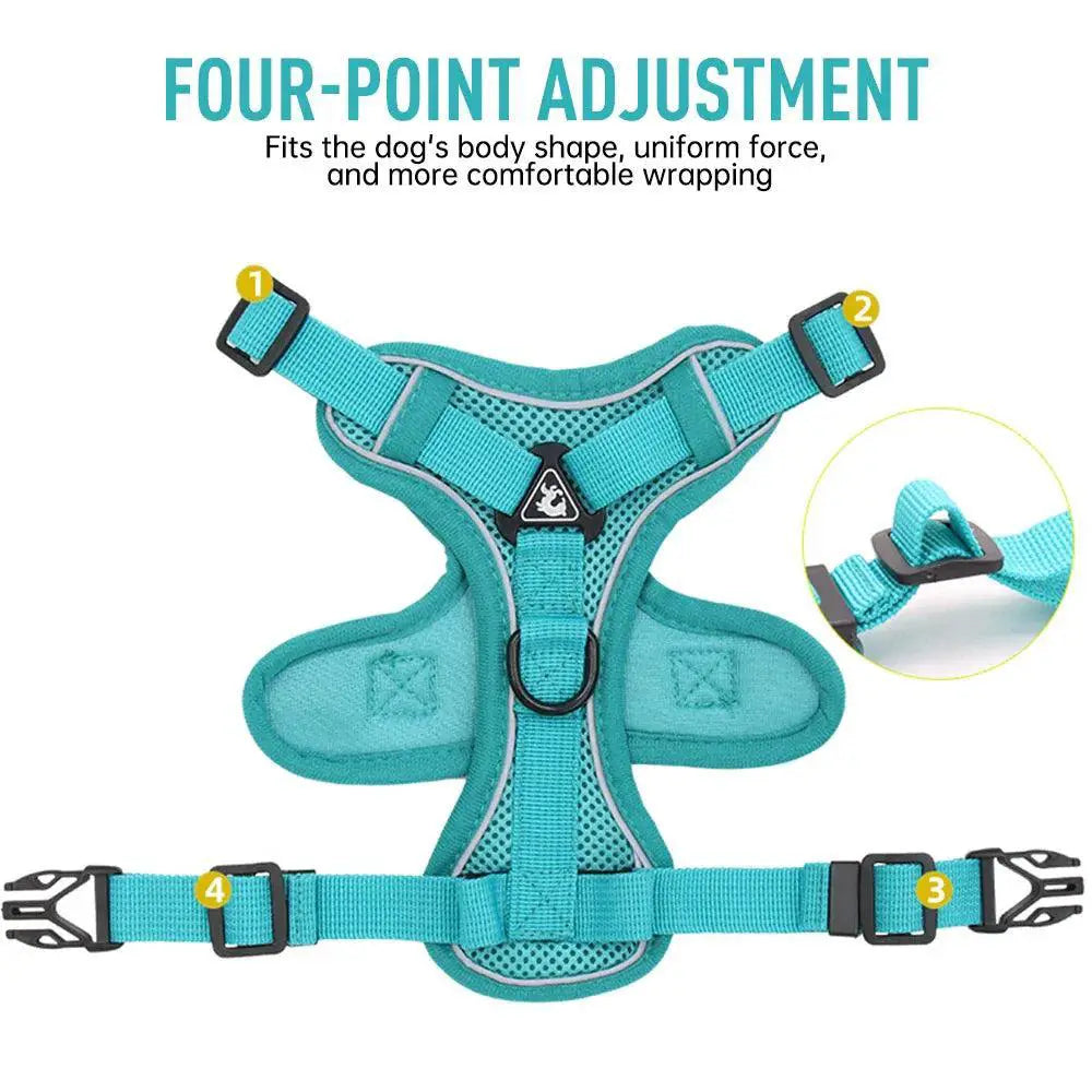 Escape Proof Breathable Cat Harness With Reflective Leash