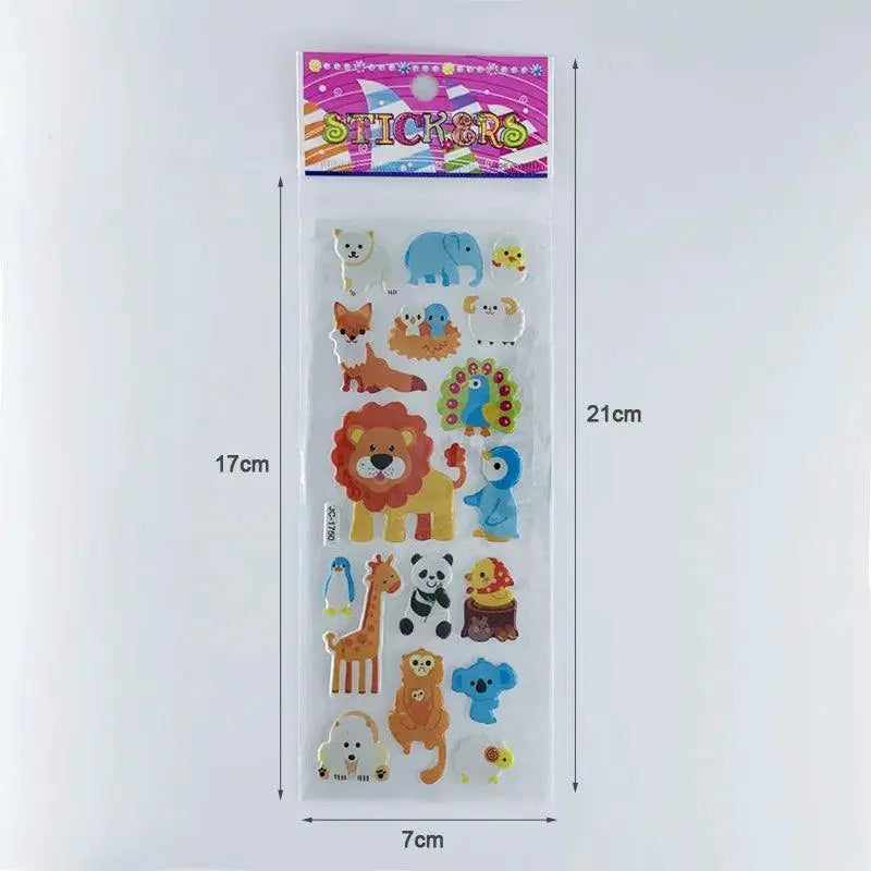 Cartoon Zoo Animals Sticker Set Waterproof Reusable Kids