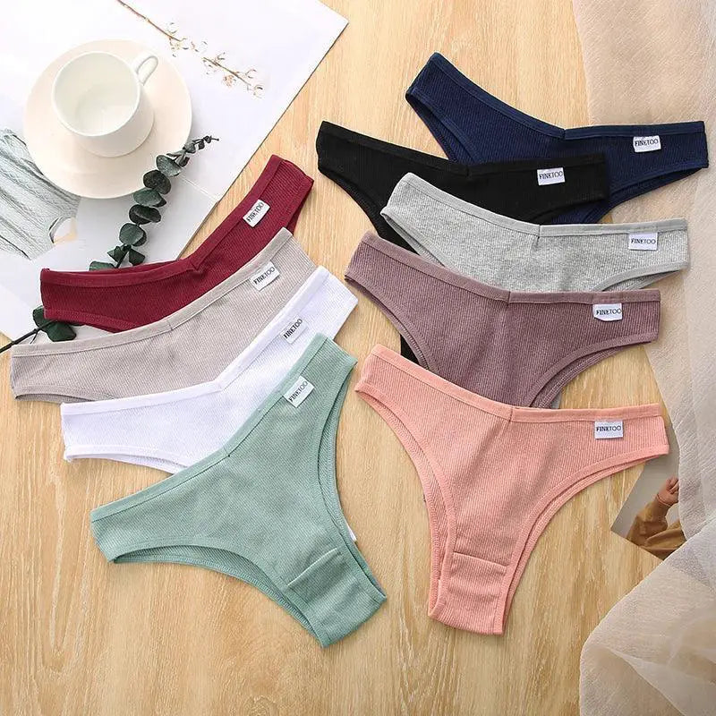 Brazilian Cotton T Back Panties Cozy Low Rise Underwear Set