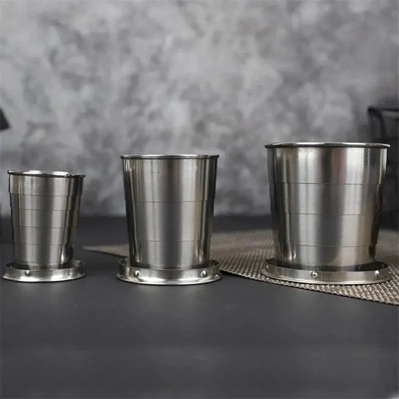 Compact Folding Stainless Steel Cup For Outdoor Travel