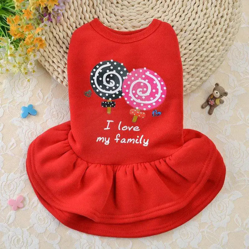 Festive Cashmere Dog Dress for Small Pets Christmas Apparel