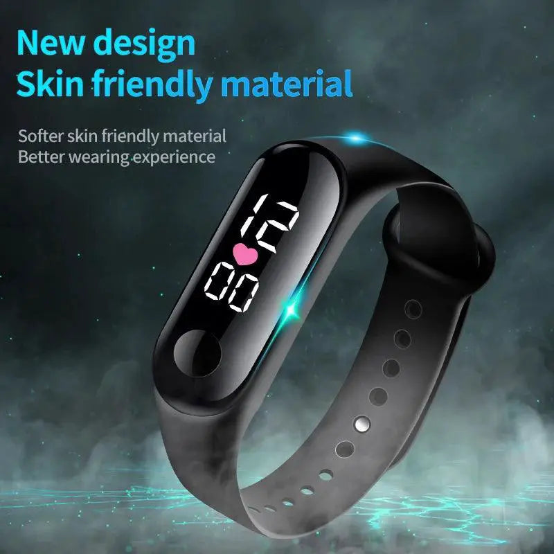 LED Digital Wristwatch With Silicone Strap Sports Timepiece