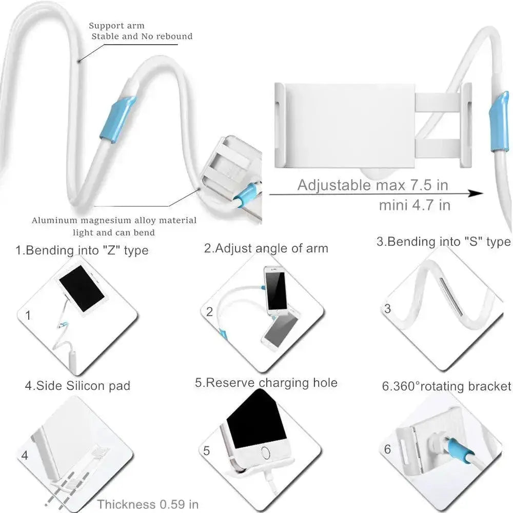 Flexible Tablet Stand With Adjustable Gooseneck Holder