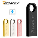 TECHKEY USB Flash Drive Stylish Waterproof Memory Stick Silver