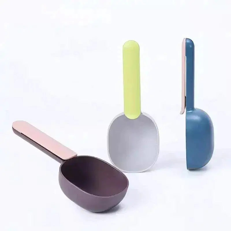 Pet Food Scoop With Sealing Clip For Dog And Cat Feeding