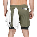 Summer Running Shorts Men 2 in 1 Quick Dry Gym Shorts