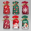 Santa Candy Bags with Snowflakes - Durable Gift Wrap