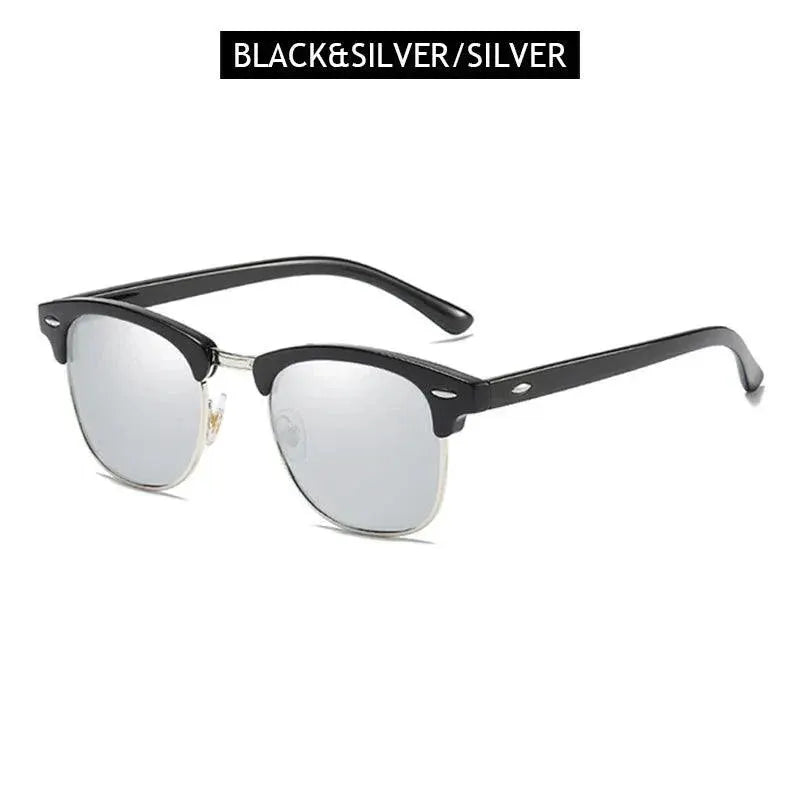 Retro Half Frame Polarized Sunglasses For Men And Women