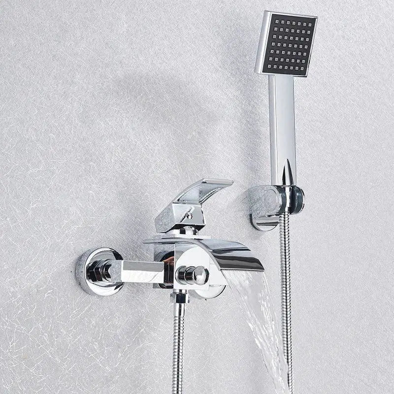 Gold Bathtub Faucet Waterfall Shower Wall Mounted Elite