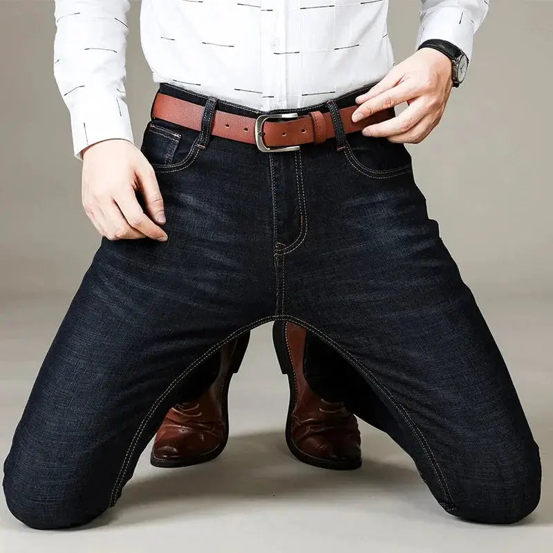Autumn Classic Men Fitted Stretch Jeans Business Casual
