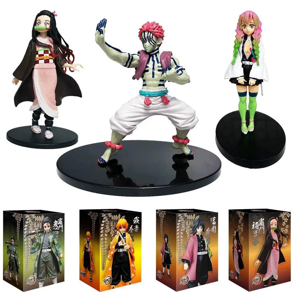 Demon Slayer Action Figures Set PVC Model Toys Epic Battles