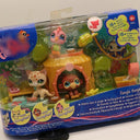 Vintage Pet Figurines Set Featuring Monkey Rabbit Cat Kitten