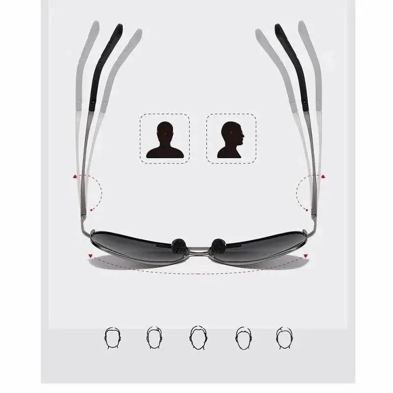 Men's Polarized Color Changing Pilot Sunglasses for Driving