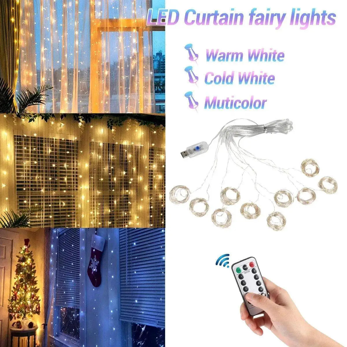 Magical LED Christmas Curtain Lights For Festive Decor