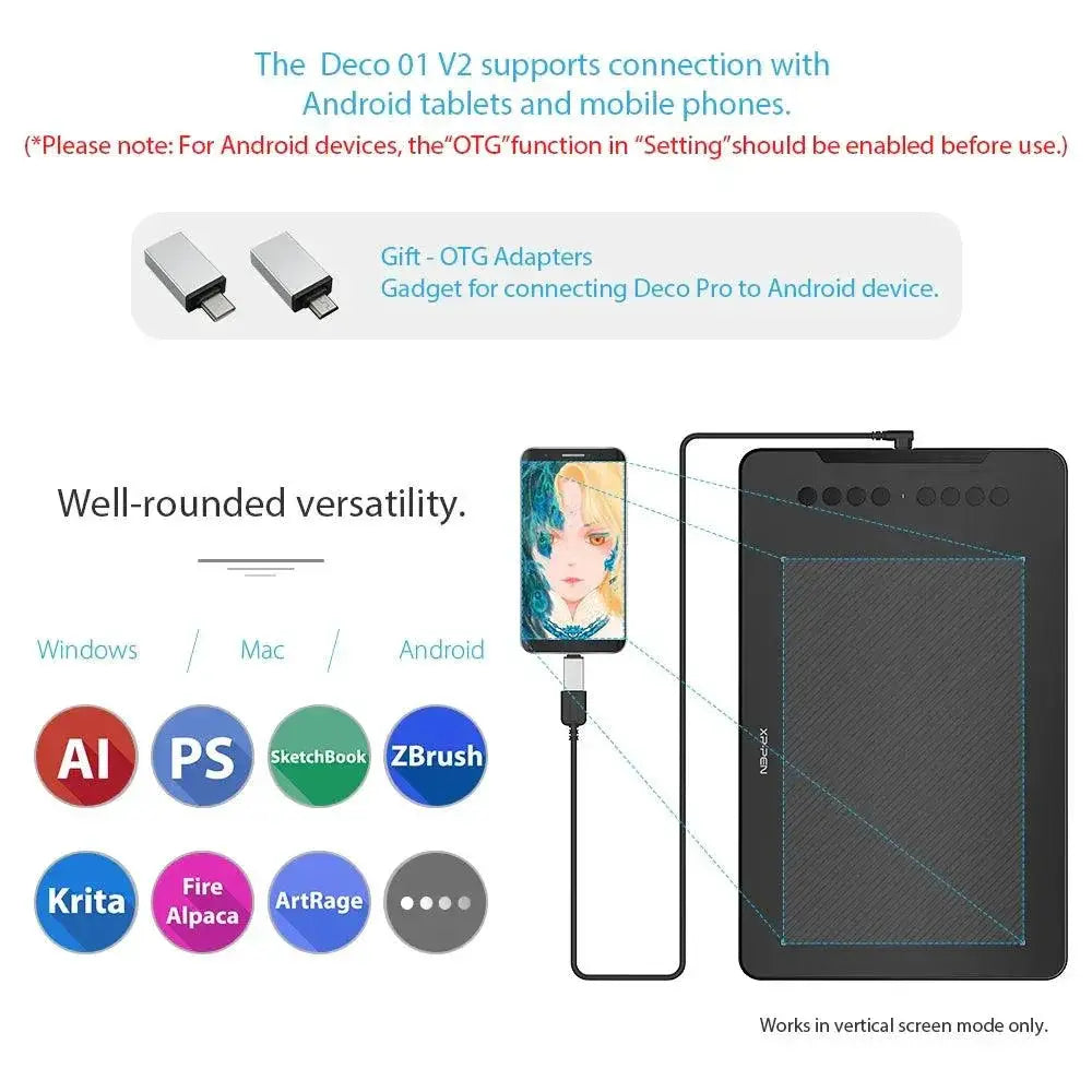 XP Pen Deco 01 V2 Digital Art Tablet For Artists Pro