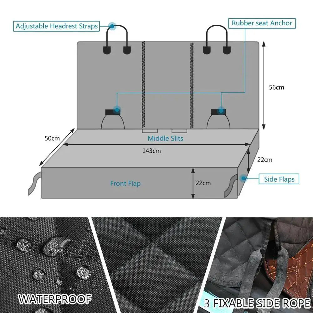 Waterproof Heavy Duty Dog Car Seat Cover for Large Dogs