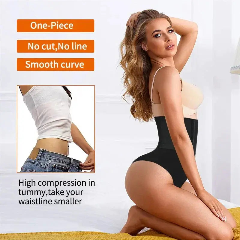 High Waist Tummy Control Thong Slimming Body Shaper Women