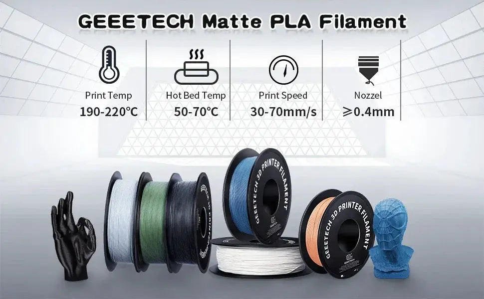 Geeetech Matte Filament PLA 1.75mm 1kg Spool For 3D Printing