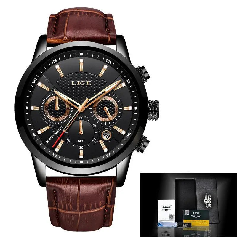 Chronograph Leather Watch for Men Quartz — product view