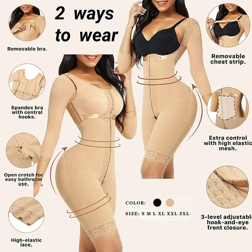 Colombianas Body Shaper Slimming Long Sleeve Corset