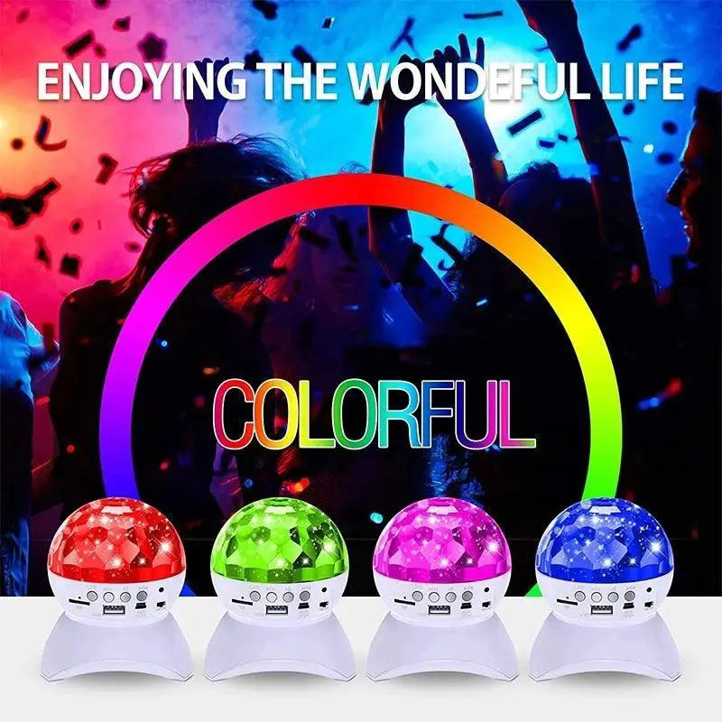 Bluetooth RGB Disco Ball Projector With Speaker For Parties