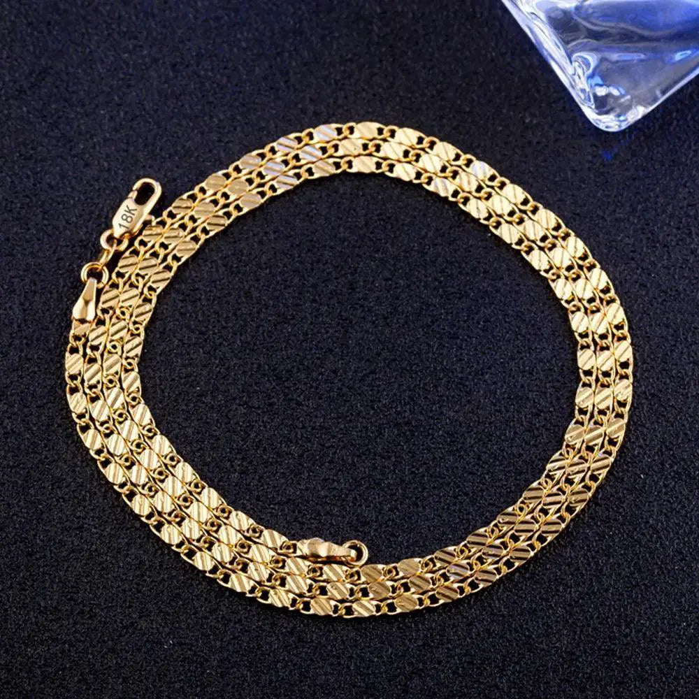Gold Charm Chain Necklace Adjustable Elegant Jewelry