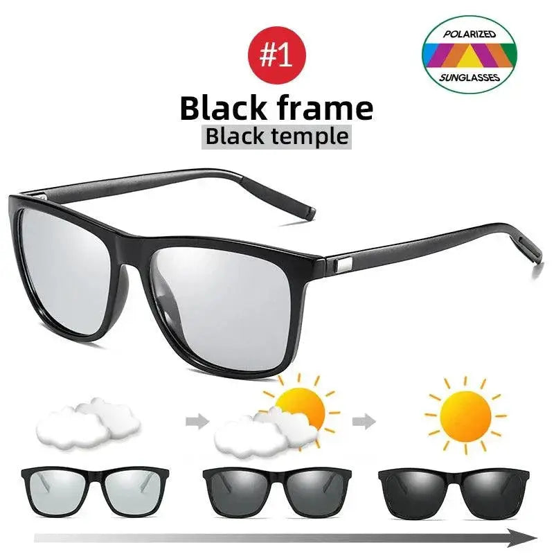 VIVIBEE Photochromic Polarized Square Sunglasses for Men