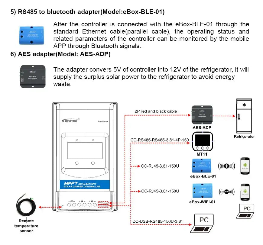 EPEVER DuoRacer Dual Battery MPPT Solar Controller 10A 20A 30A Battery solar charger Regulator DR2210N-DDS DR3210N-DDS 1206N