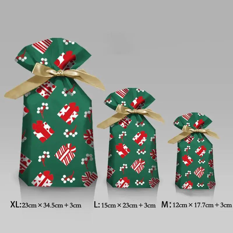 Santa Candy Bags With Snowflakes Durable Gift Wrap